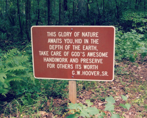 This Glory of Nature quote from GW Hoover SR